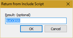  Screenshot of Return from Include Script