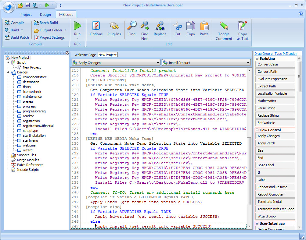 Create Installation Wizard Based MSI Setups with Easy MSIcode Scripting