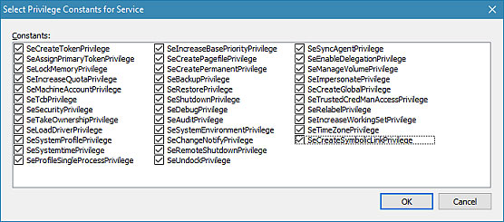 Screenshot of Service Failure Actions and Advanced Service Configuration Execution