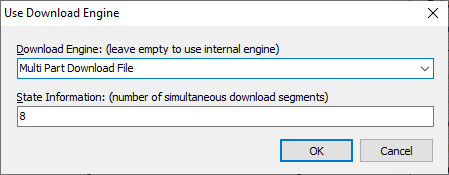 Screenshot of Use Download Engine command.