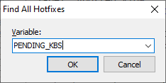 Screenshot of Is Hotfix Installed dialog.