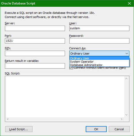 Screenshot of Oracle Database Support panel