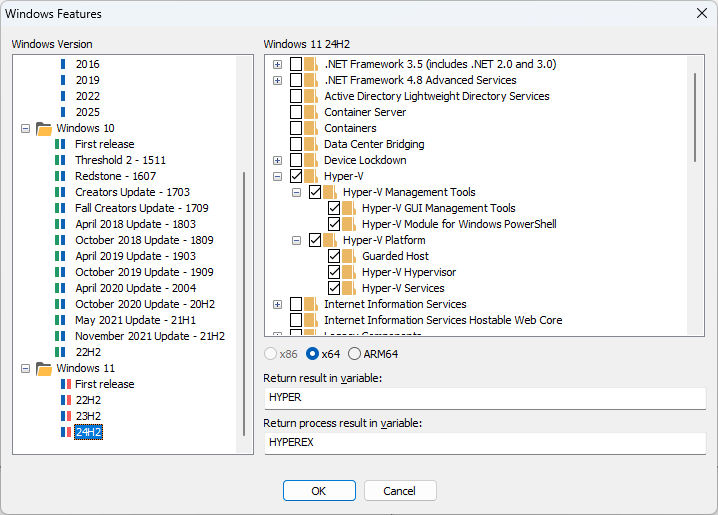 Screenshot of Windows Features and Server Roles automatic dependency selection.