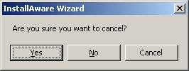 Here the snap which shows yes no and cancel button