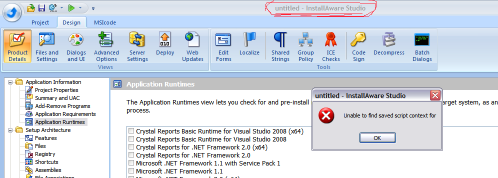 After the error message i am kicked out of my project - why?