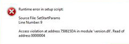 Error message on customer PC