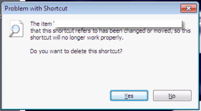 Problem with Shortcut message