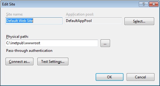 Initial Web Site configuration