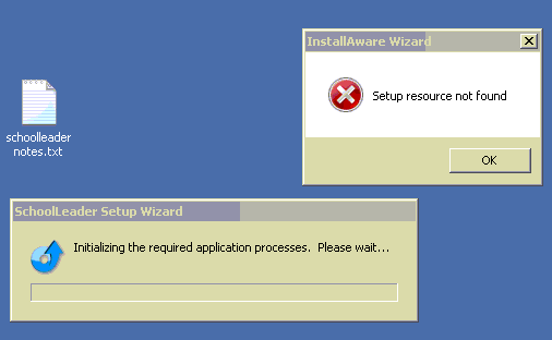 System Resource Not Found screen shot