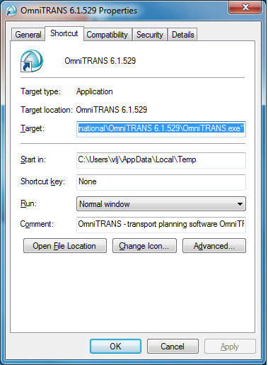 Wrong shortcut